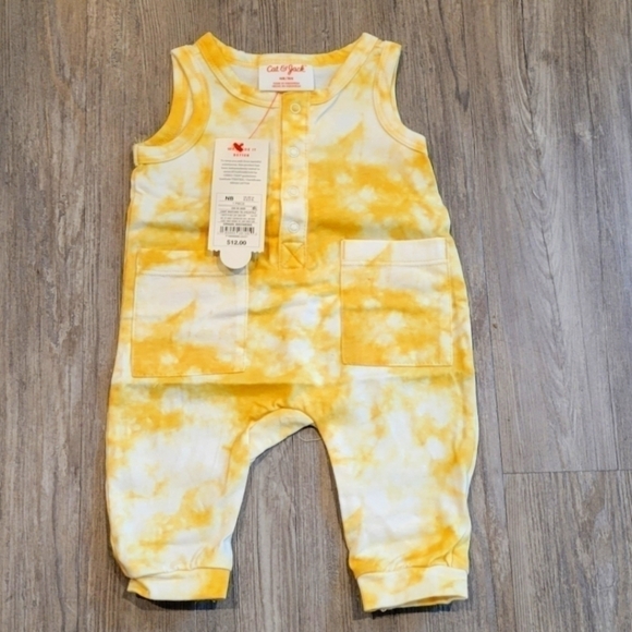 Newborn Baby Tie-Dye Henley Romper - Cat & Jack - Picture 2 of 6
